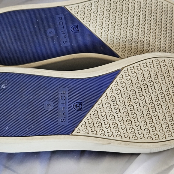 Rothy's Slip On Blue Spot Leopard Cheetah Print Sneakers Navy size 8 - Picture 3 of 16